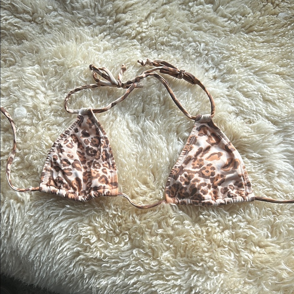 San Lorenzo Leopard Bikini Top with Ties